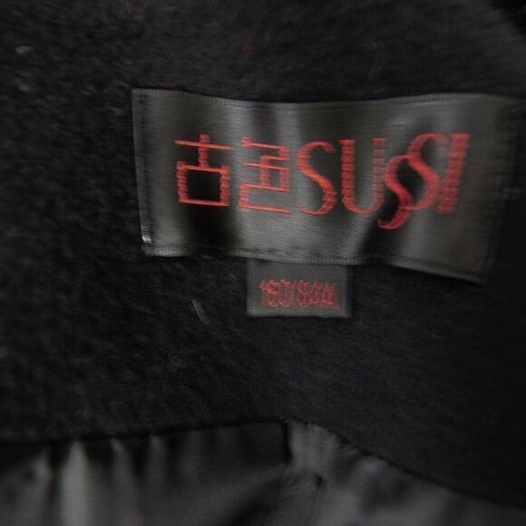 Vintage Gothic style Black Coat wool‎ blend with Mink  fur - Picture 12 of 16